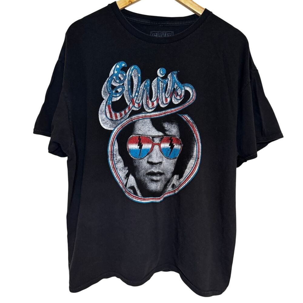 Elvis Presley Red White Blue Photo T-Shirt Size X-L